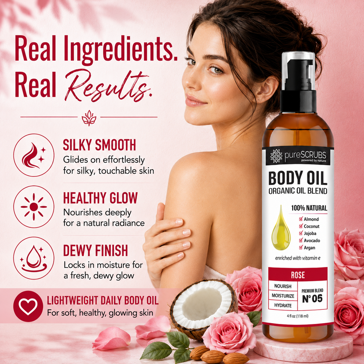 Rose Body Oil / Ultra Moisturizing / Premium Blend #06