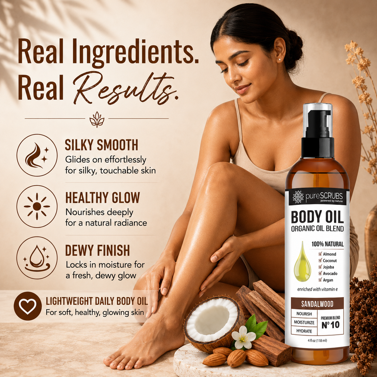 Sandalwood Body Oil / Ultra Moisturizing / Premium Blend #10