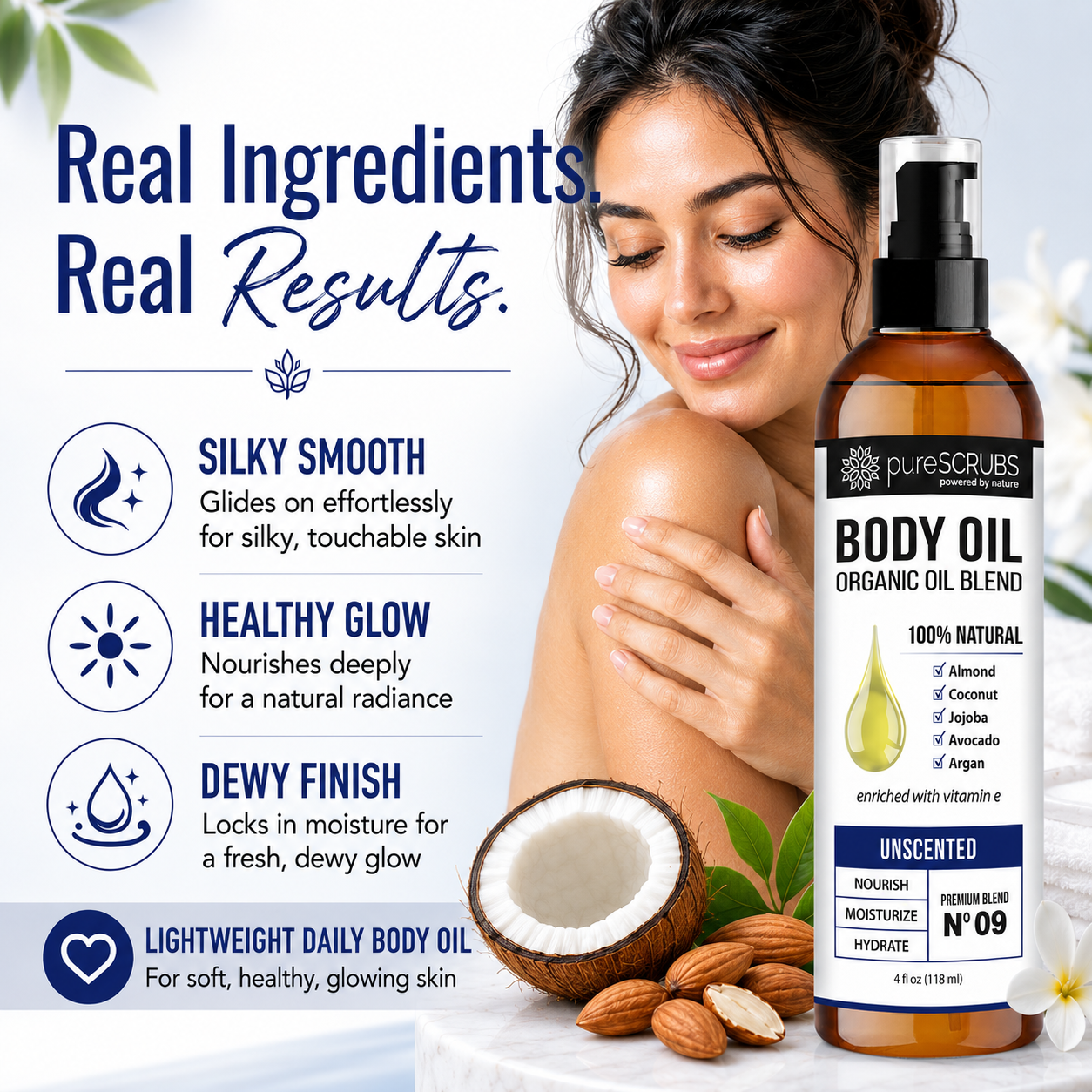 Unscented Body Oil / Ultra Moisturizing / Premium Blend #09