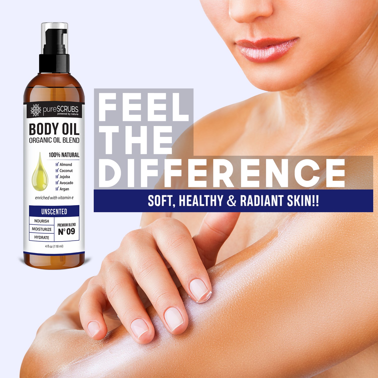 Unscented Body Oil / Ultra Moisturizing / Premium Blend #09