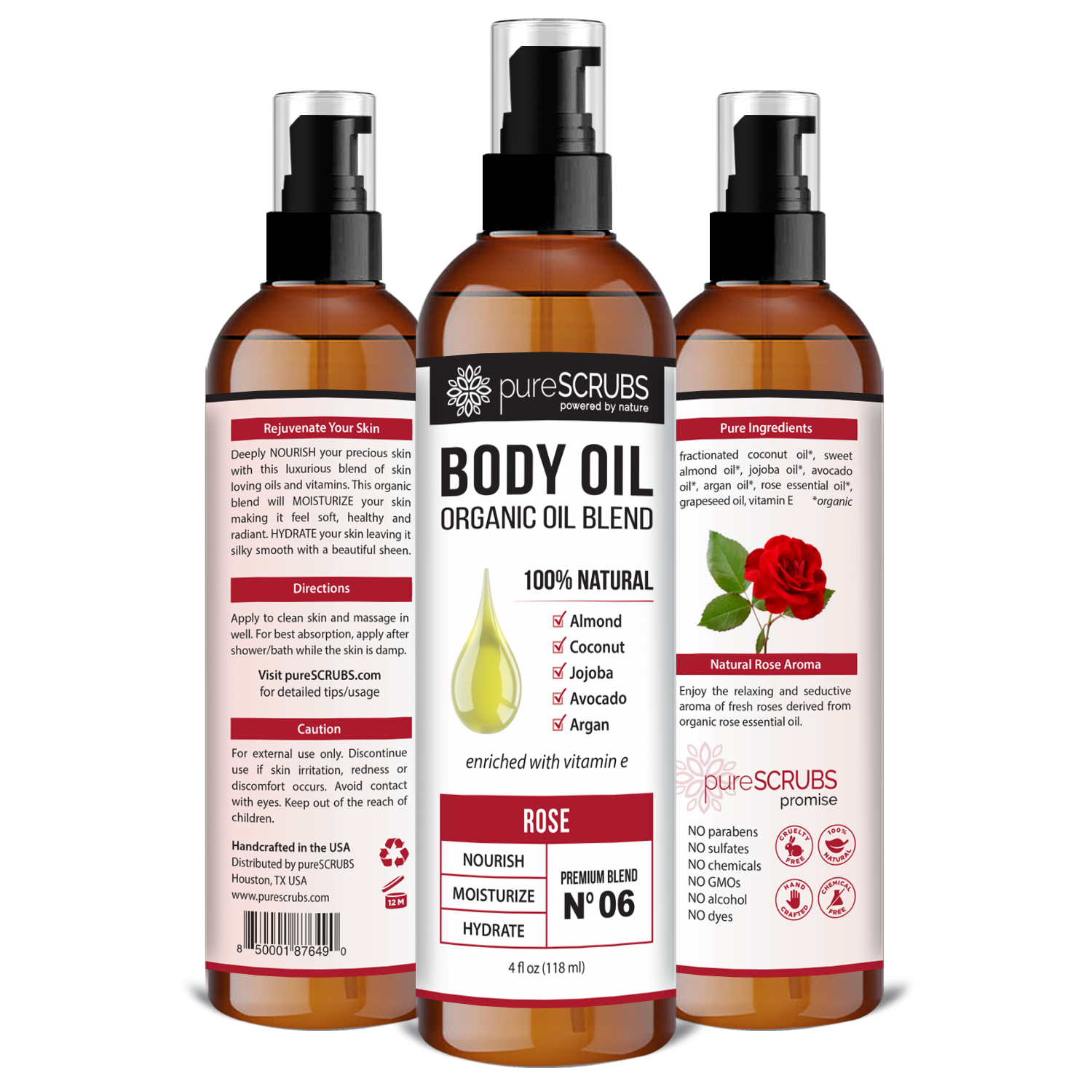 Rose Body Oil / Ultra Moisturizing / Premium Blend #06