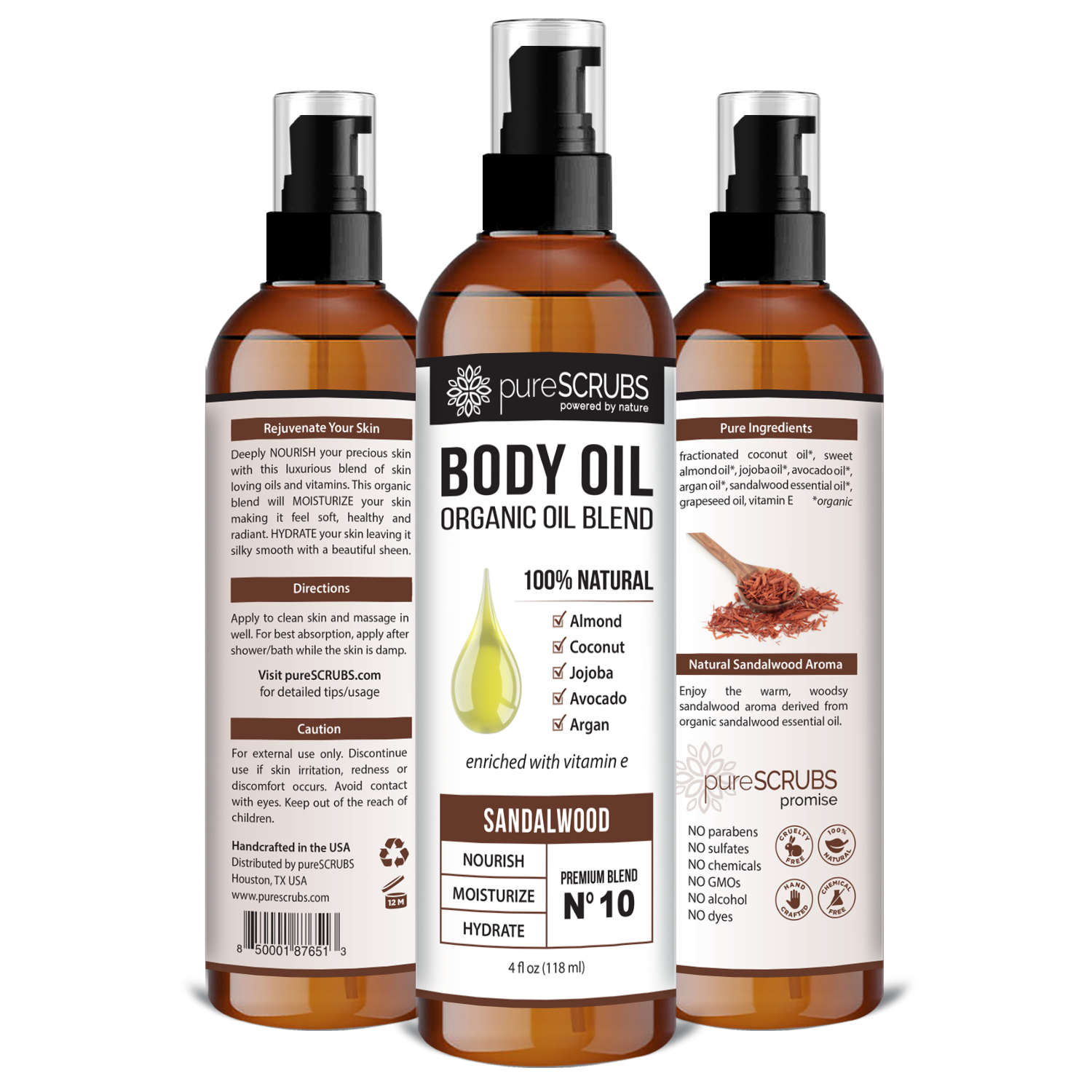 Sandalwood Body Oil / Ultra Moisturizing / Premium Blend #10