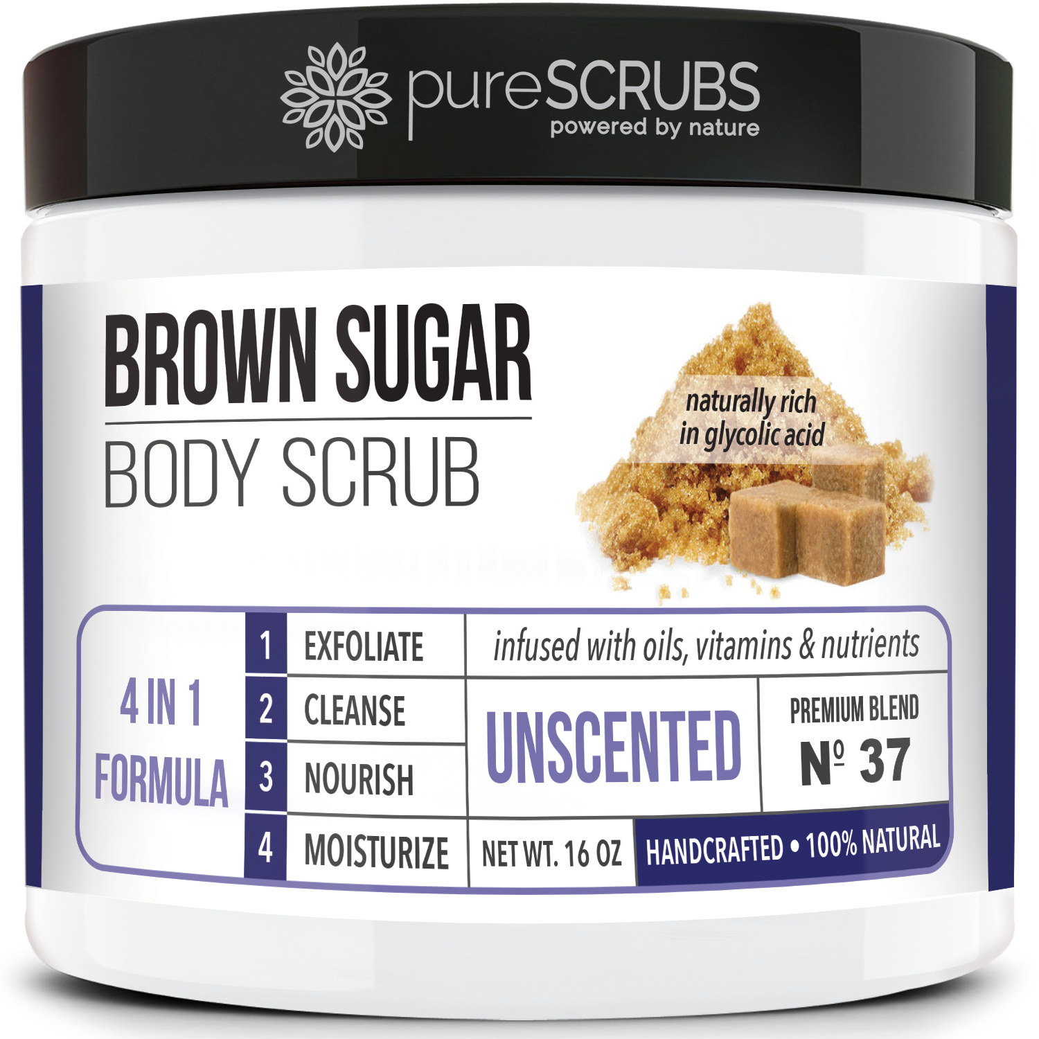 Unscented Body Scrub / Brown Sugar / Premium Blend #37