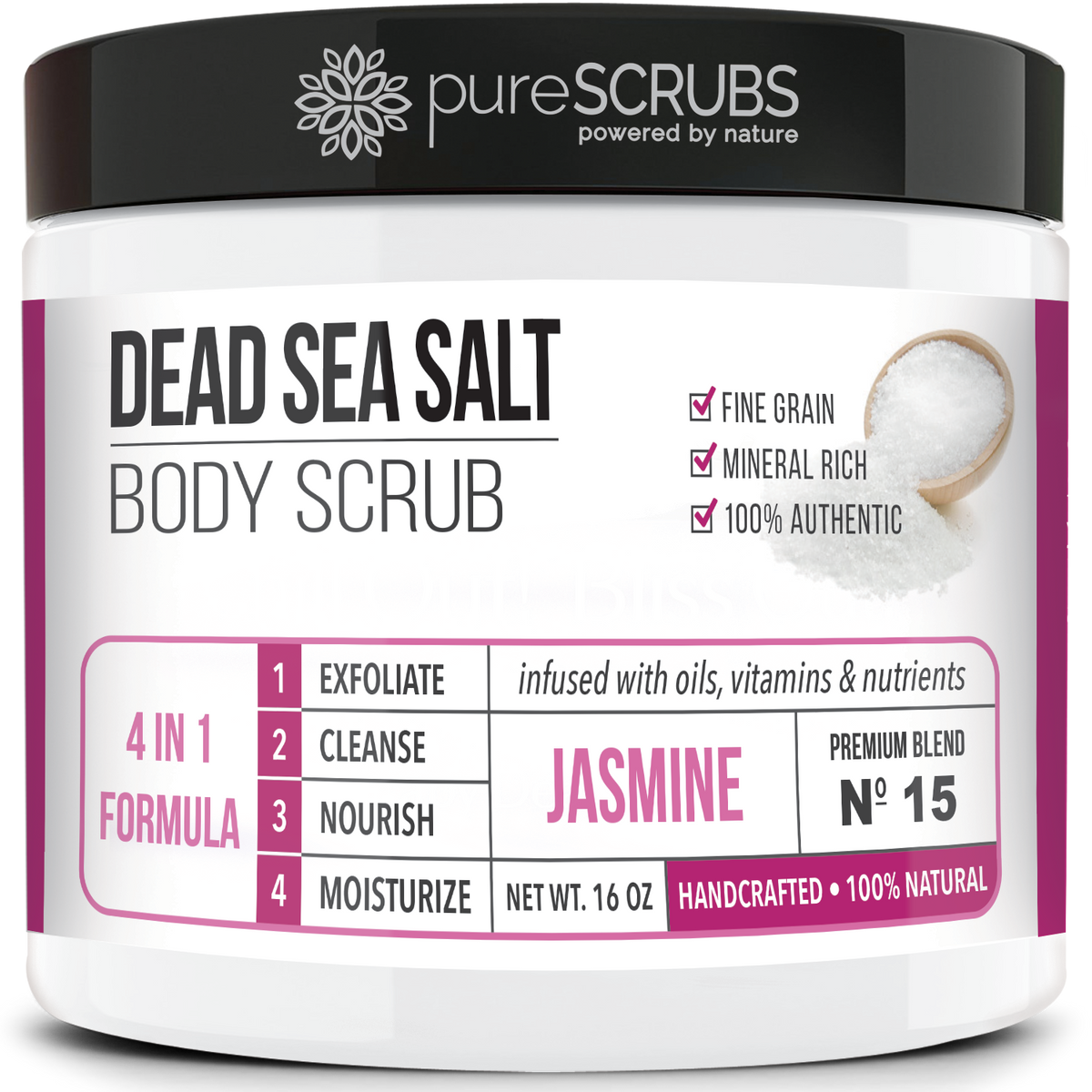 Jasmine Body Scrub / Dead Sea Salt / Premium Blend #15