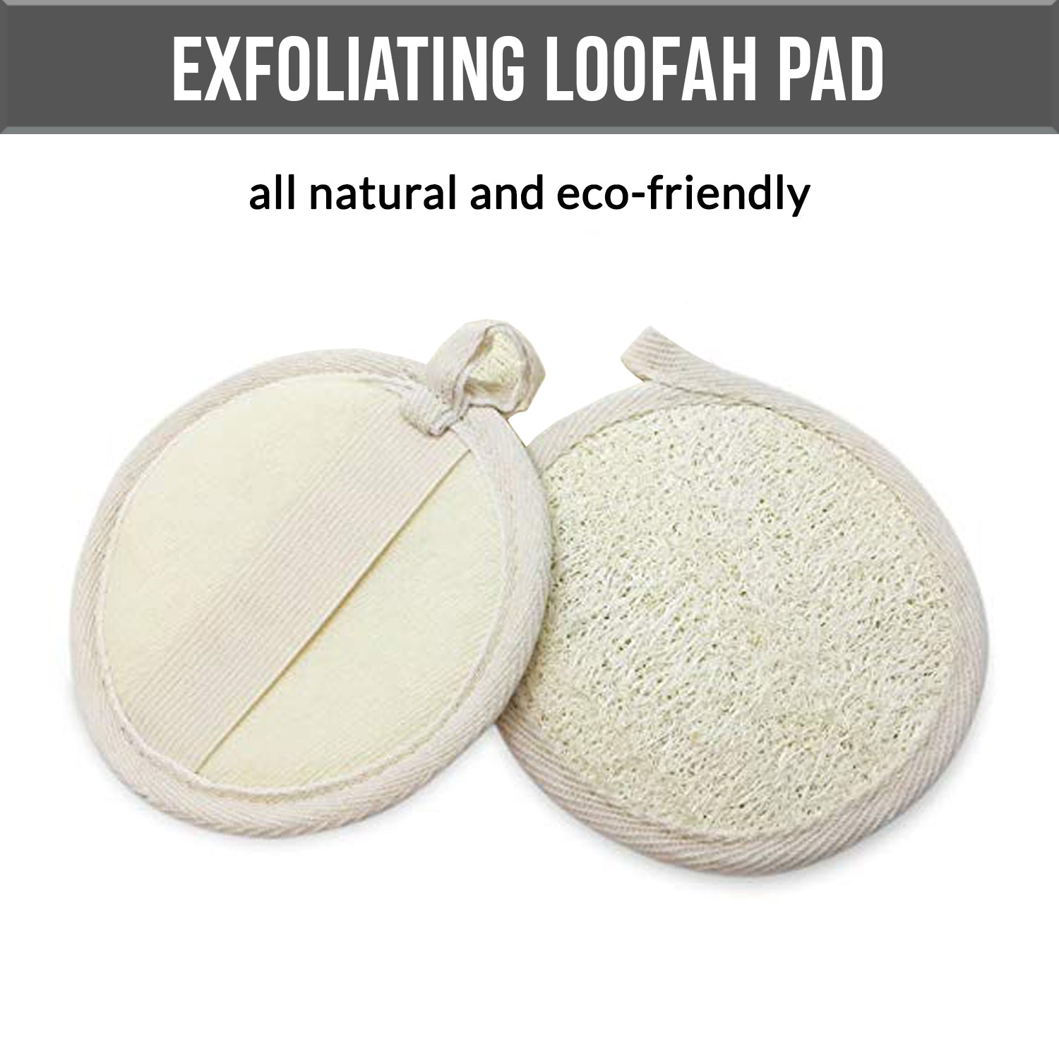 Exfoliating Loofah Pad With Handle 3 Inch Round (5 pack)