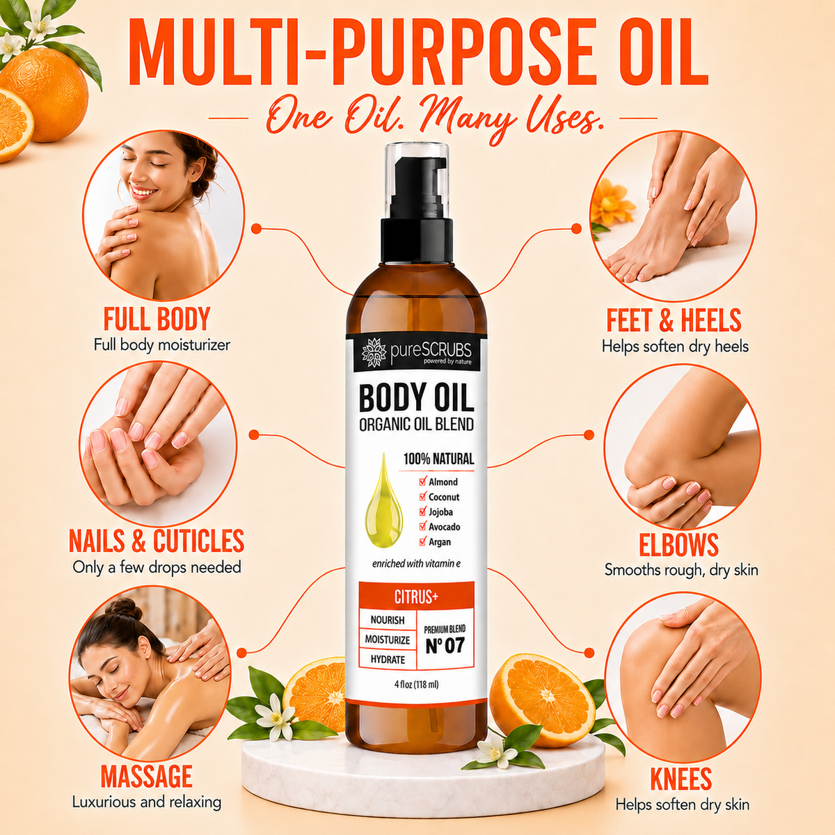 Citrus+ Body Oil / Ultra Moisturizing / Premium Blend #07
