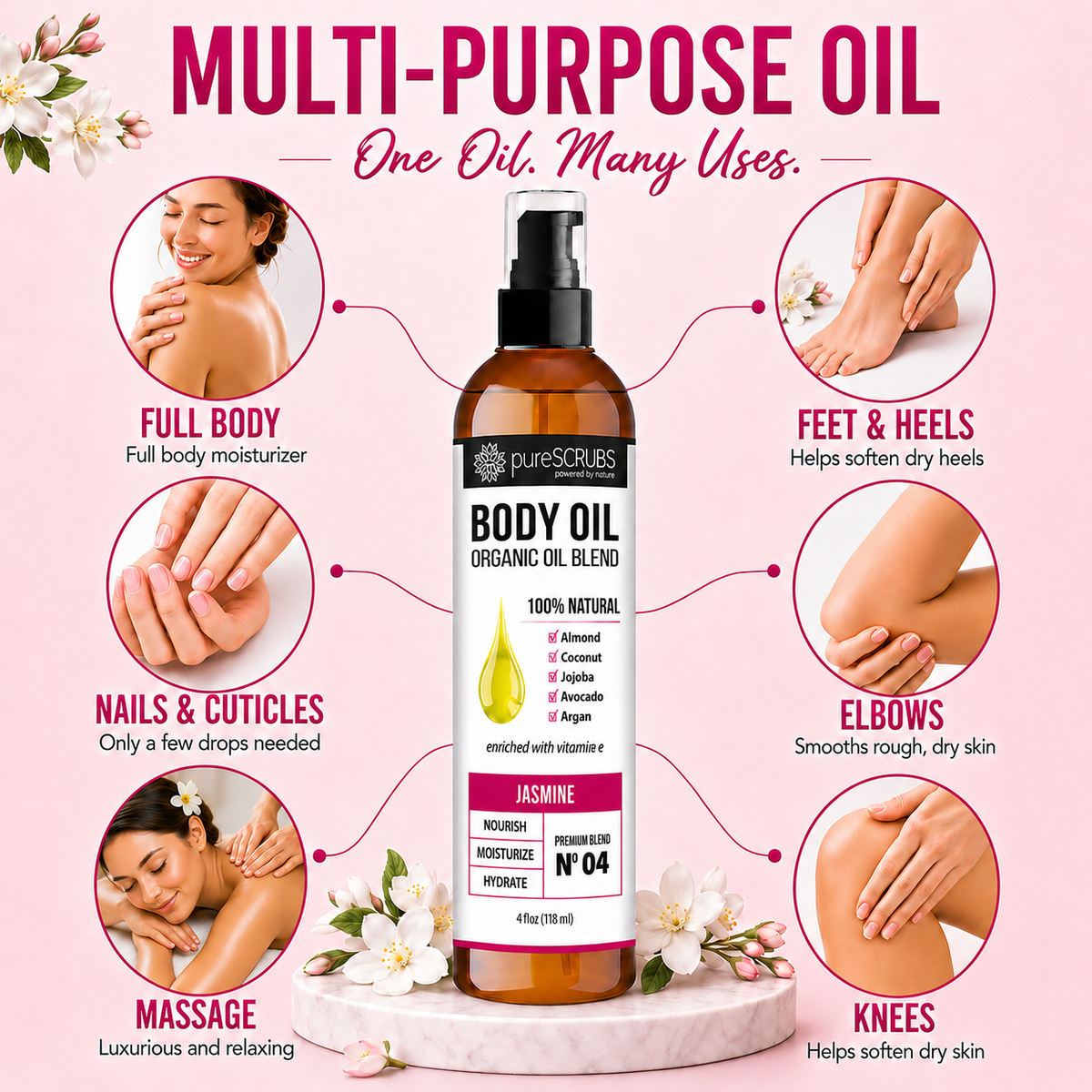 Jasmine Body Oil / Ultra Moisturizing / Premium Blend #04