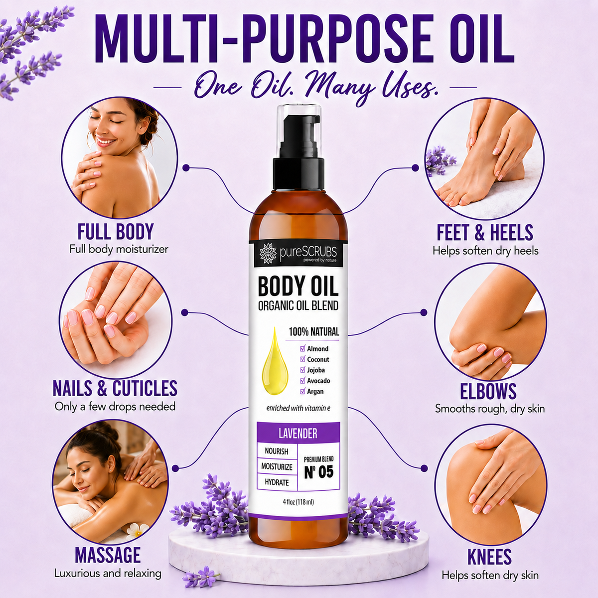 Lavender Body Oil / Ultra Moisturizing / Premium Blend #02