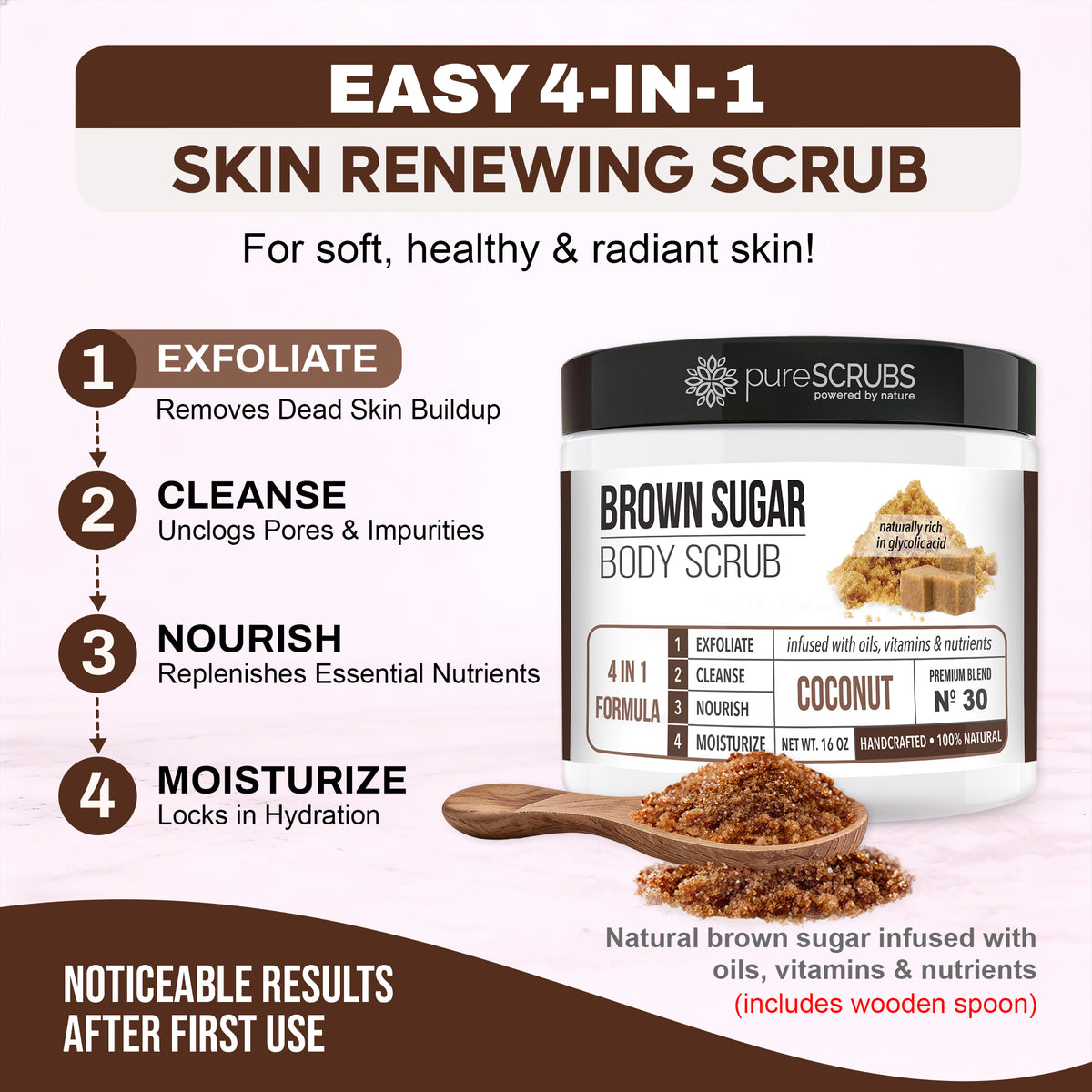Coconut Body Scrub / Brown Sugar / Premium Blend #30