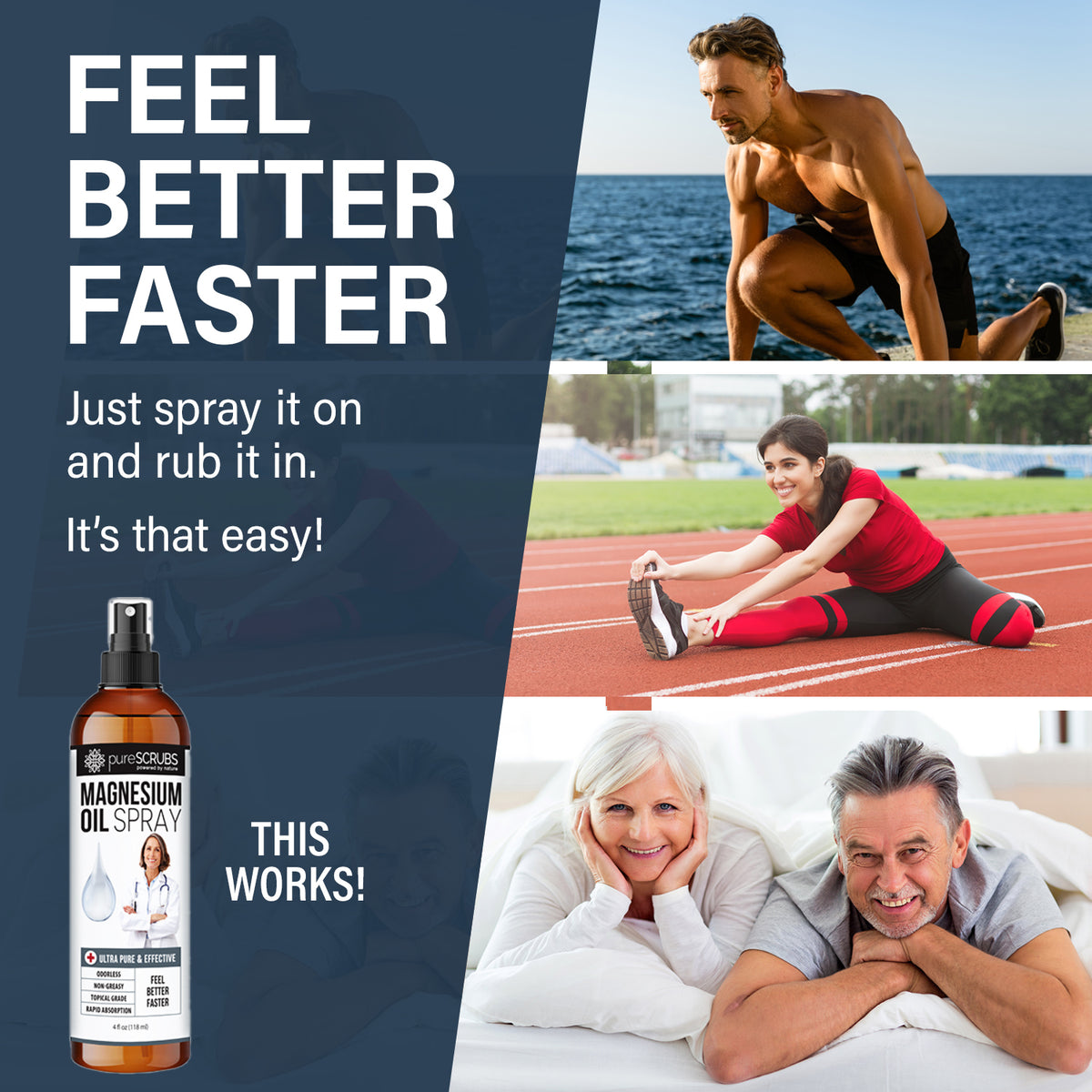 Doctor Recommended  Pure Topical Magnesium Oil Spray, Ultra-Fast Absorption for Better Health, Original Zechstein Brine