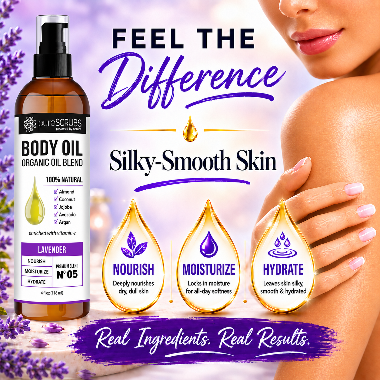 Lavender Body Oil / Ultra Moisturizing / Premium Blend #02