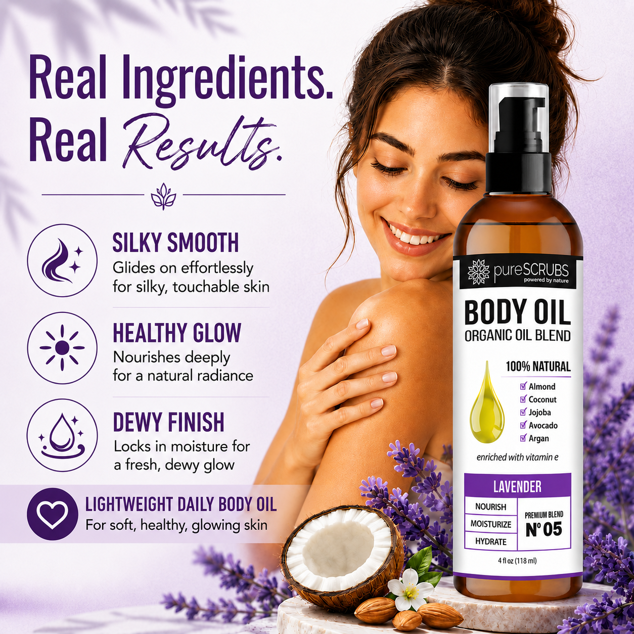 Lavender Body Oil / Ultra Moisturizing / Premium Blend #02
