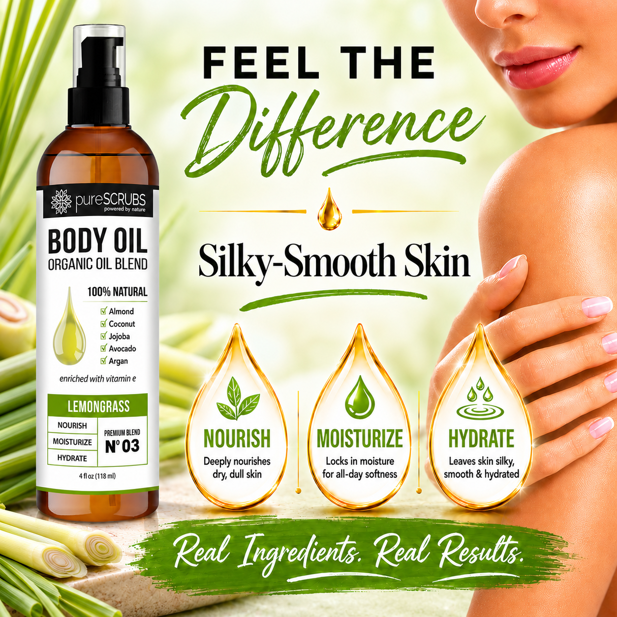 Lemongrass Body Oil / Ultra Moisturizing / Premium Blend #03