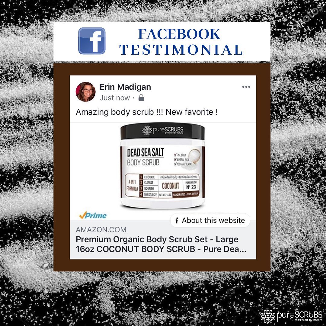 pureSCRUBS Dead Sea Salt Coconut Scrub Review "by Erin Madigan - Amazing body scrub!!! New favorite!"