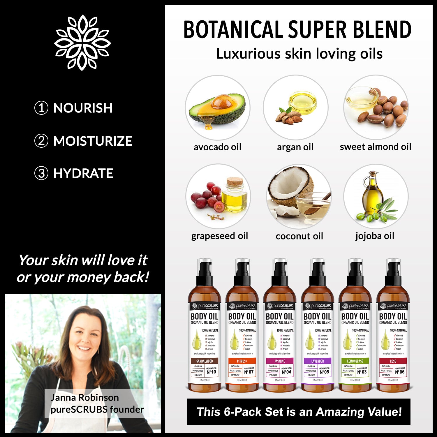 Ultra Moisturizing Body Oils / Six Set Variety Value Pack