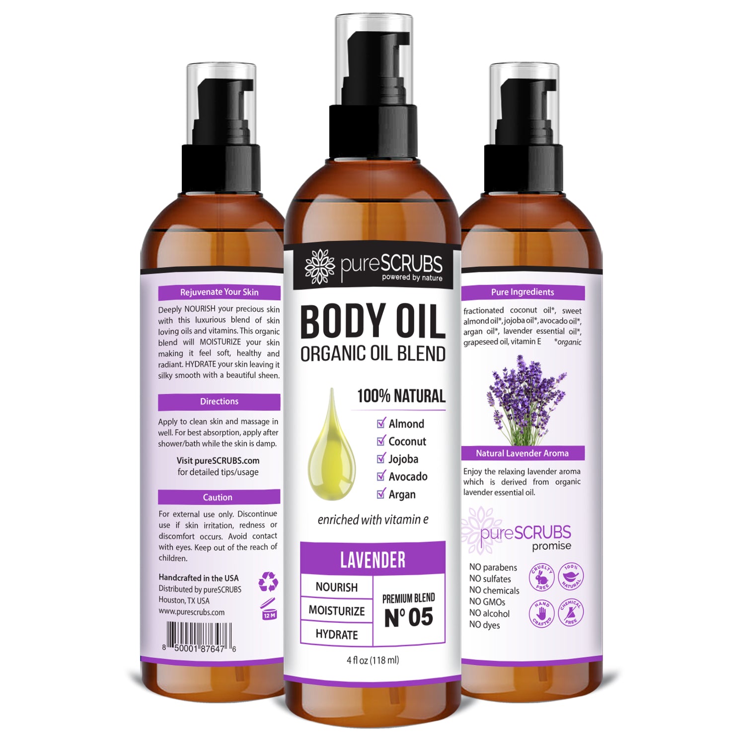 Lavender Body Oil / Ultra Moisturizing / Premium Blend #02