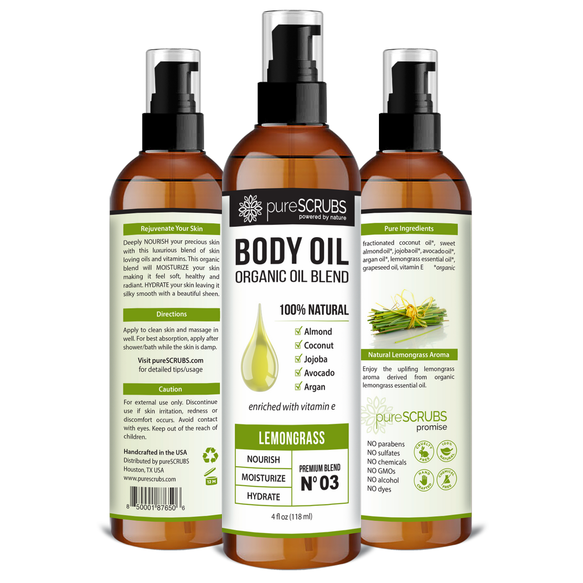 Lemongrass Body Oil / Ultra Moisturizing / Premium Blend #03