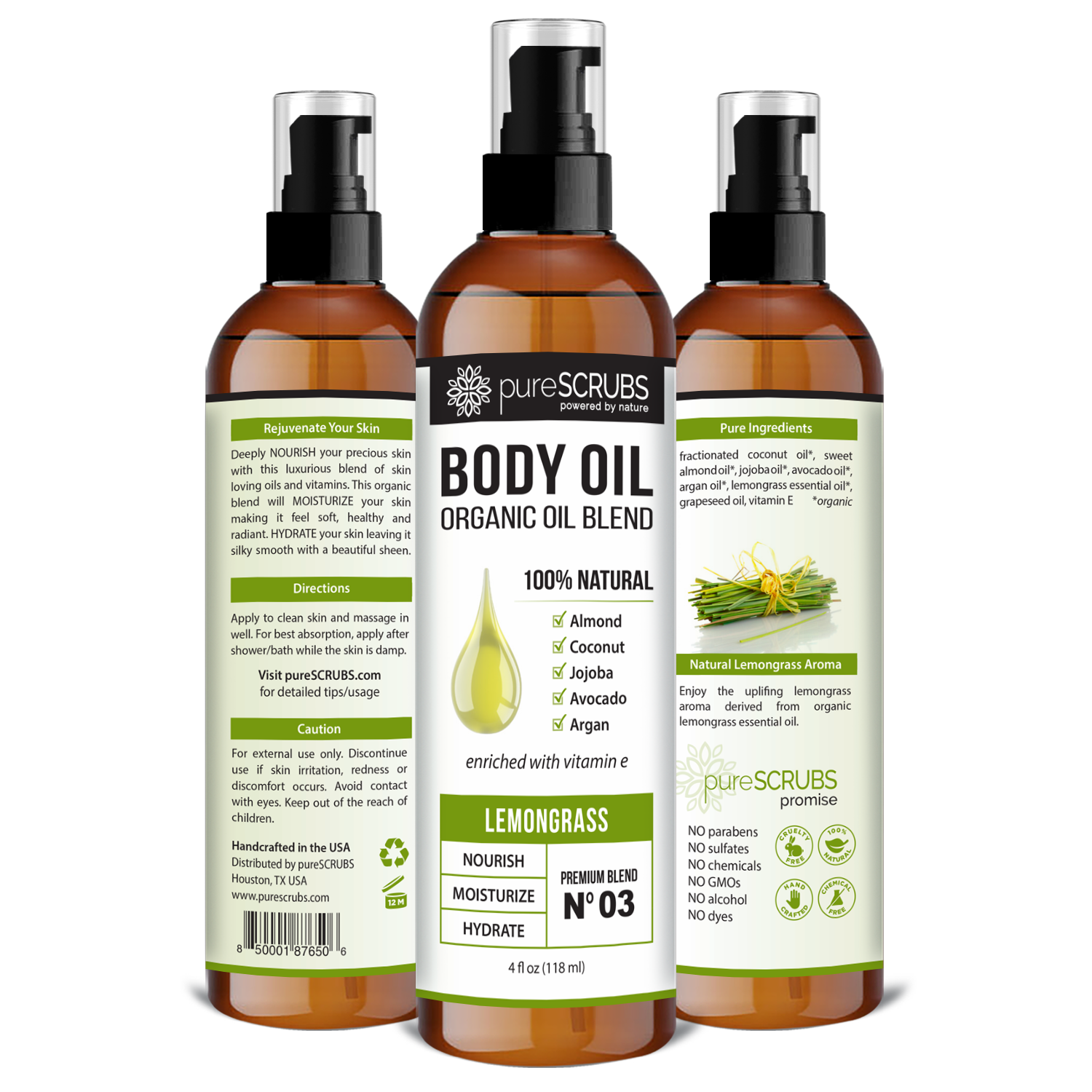 Lemongrass Body Oil / Ultra Moisturizing / Premium Blend #03