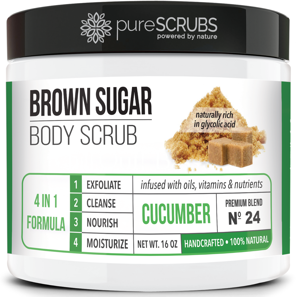 Cucumber Body Scrub / Brown Sugar / Premium Blend #24