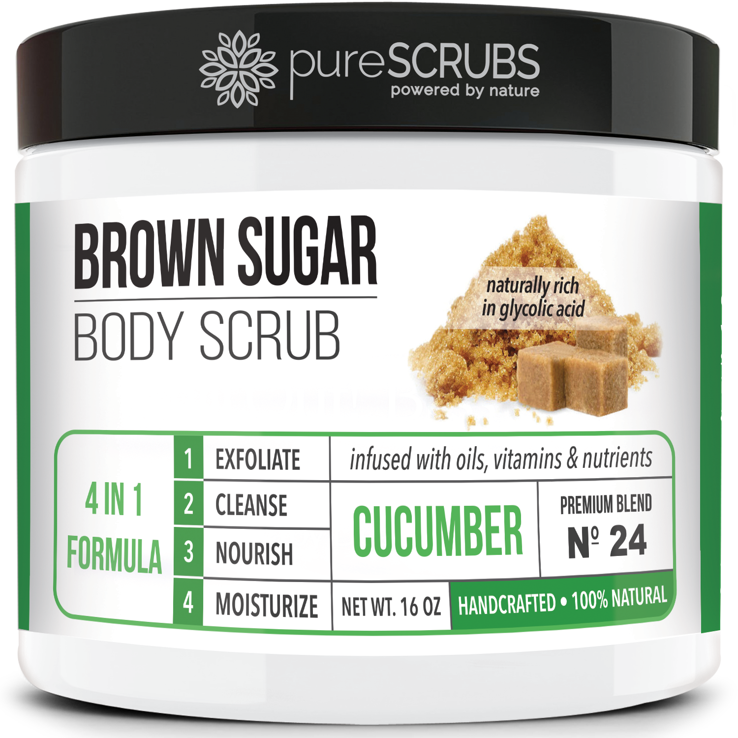 Cucumber Body Scrub / Brown Sugar / Premium Blend #24