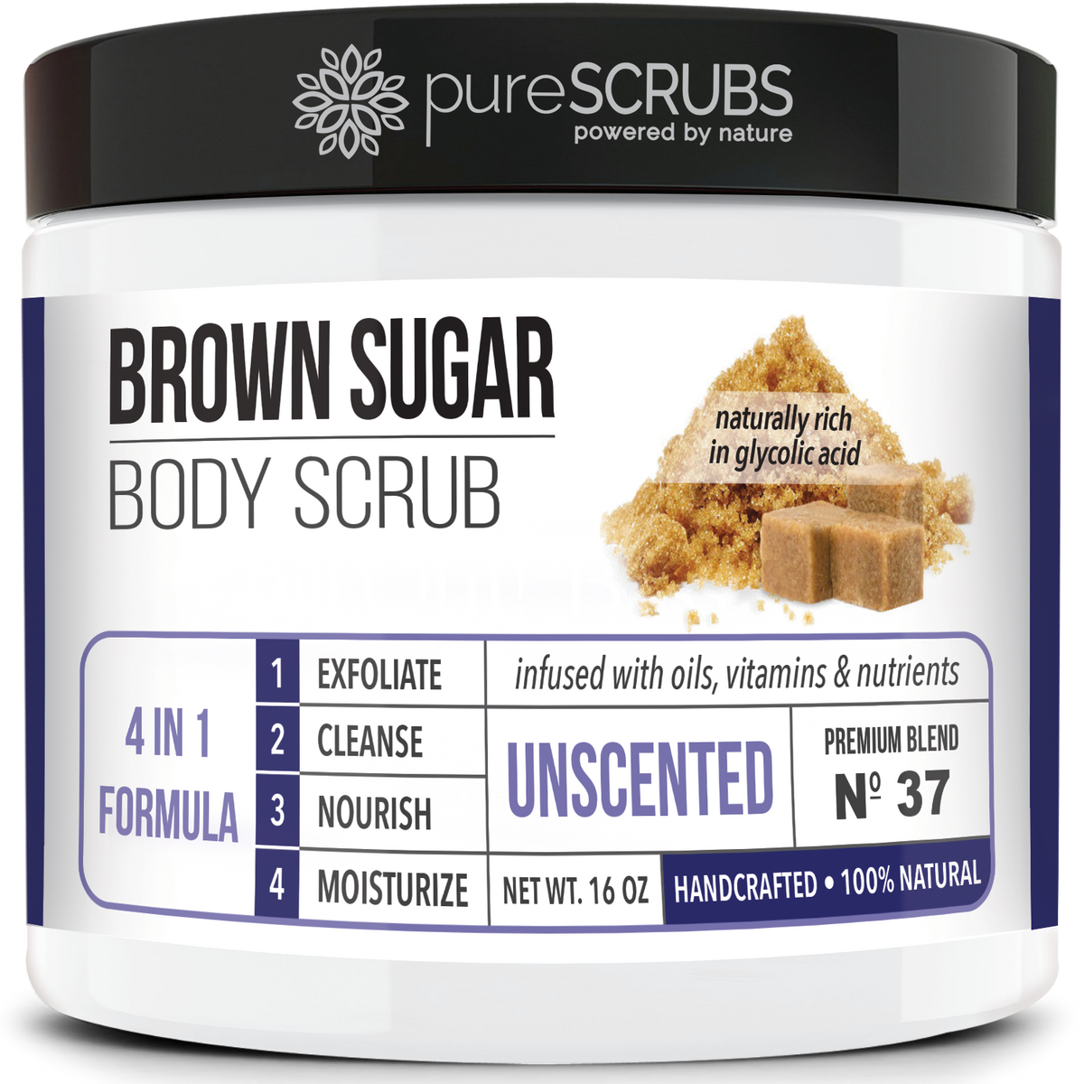 Unscented Body Scrub / Brown Sugar / Premium Blend #37