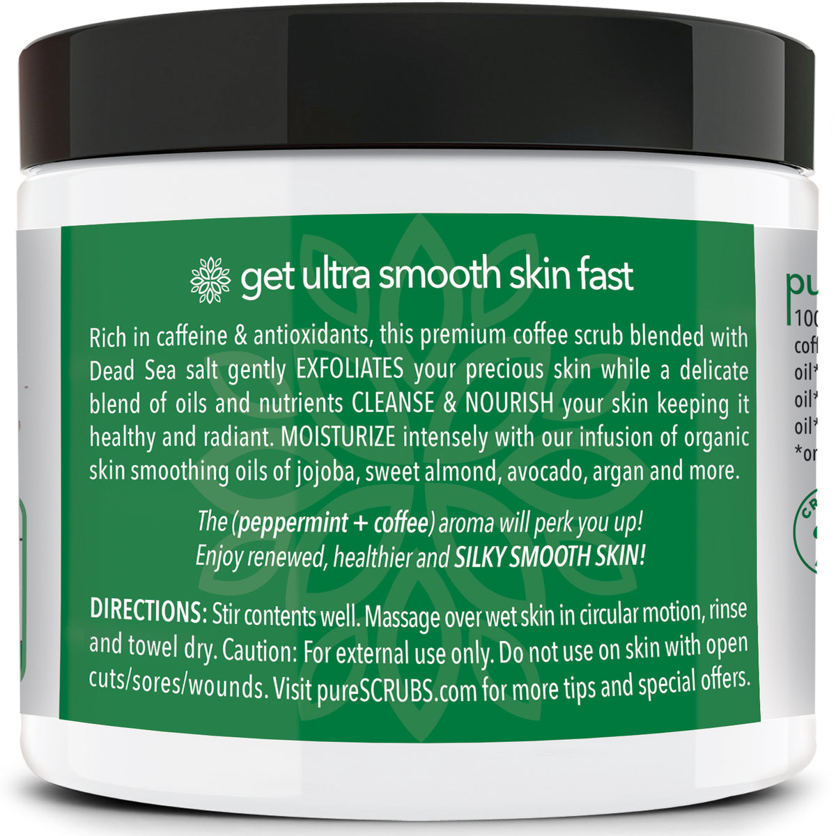 Peppermint Body Scrub / Arabica Coffee / Premium Blend #45