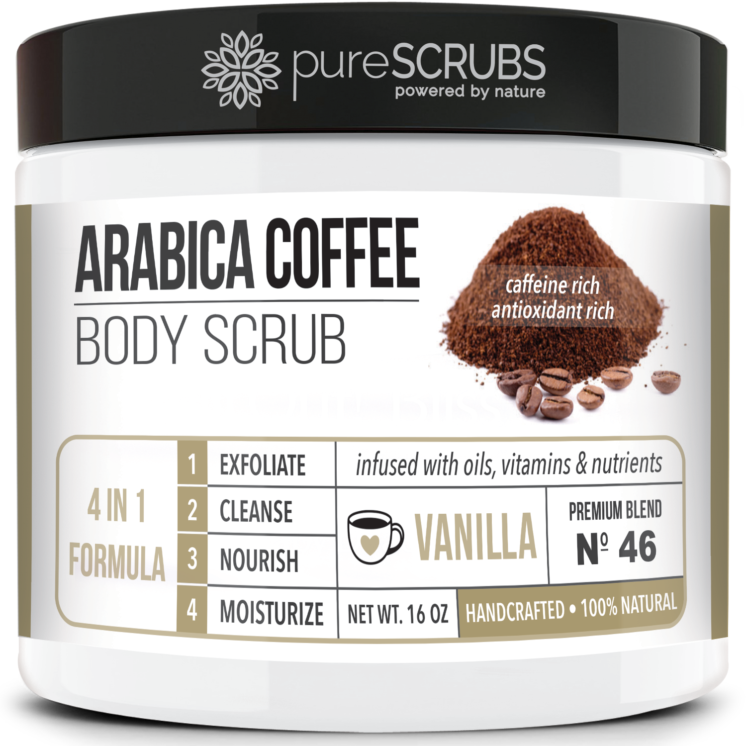 Vanilla Body Scrub / Arabica Coffee / Premium Blend #46