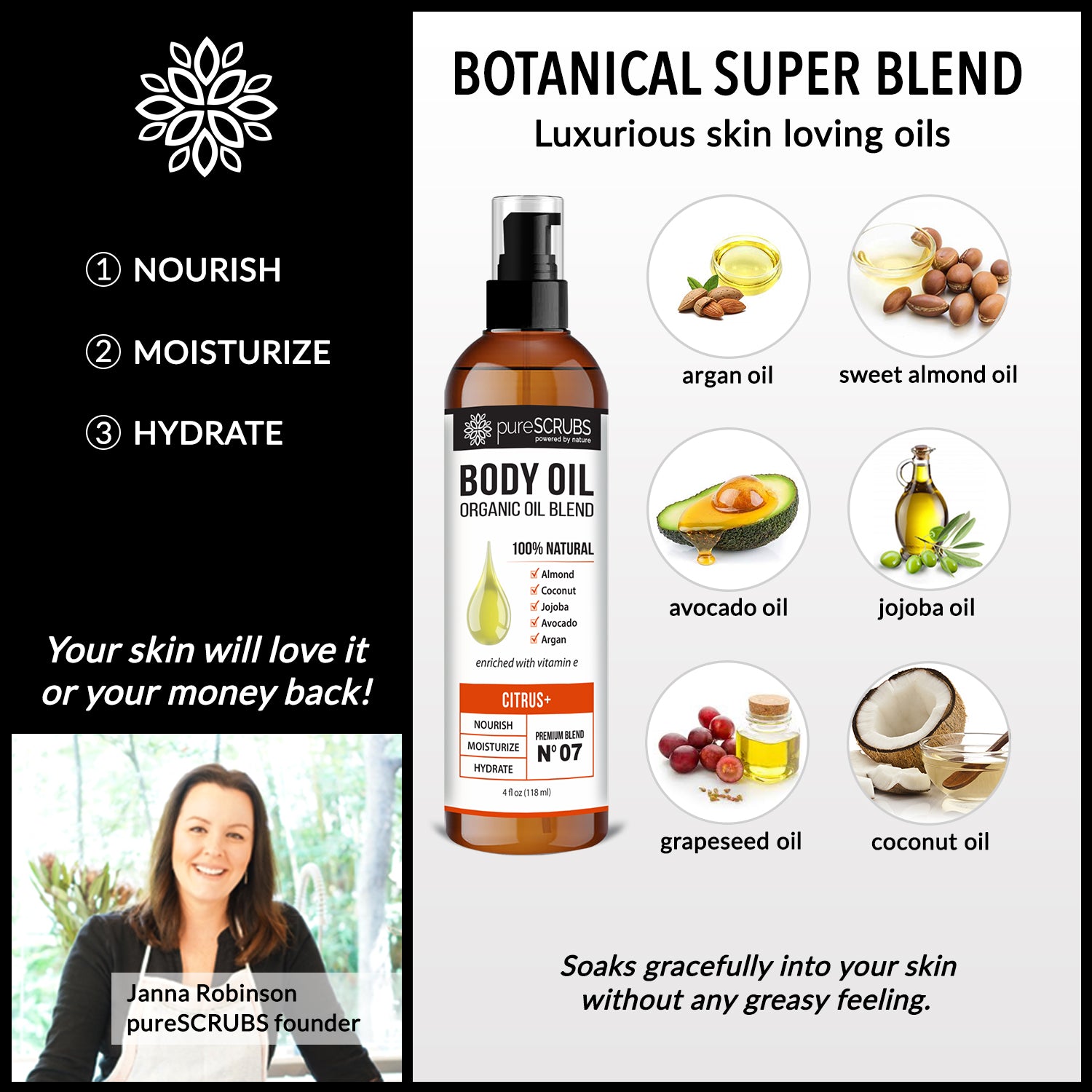 Citrus+ Body Oil / Ultra Moisturizing / Premium Blend #07