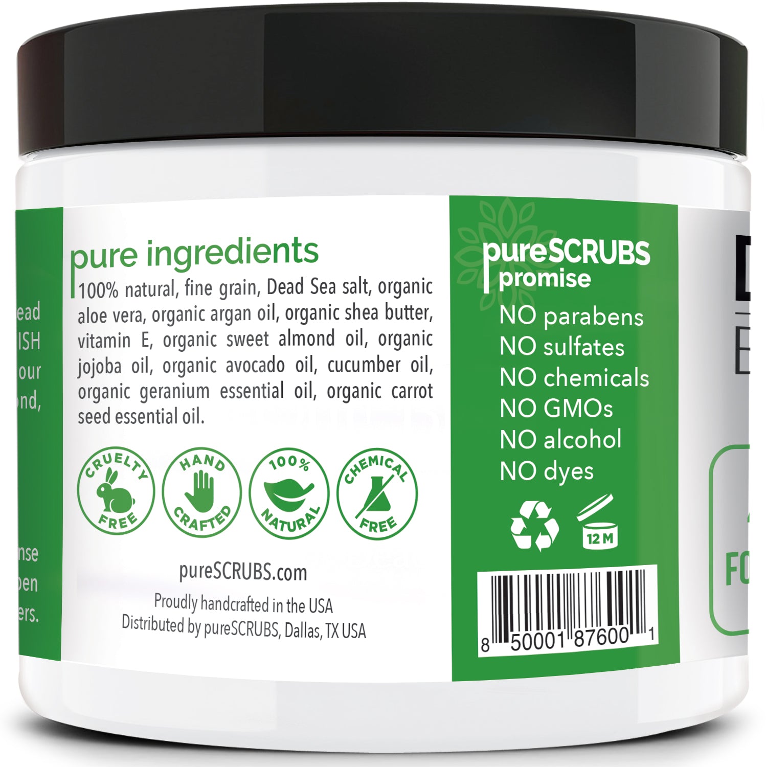 Cucumber Body Scrub / Dead Sea Salt / Premium Blend #22