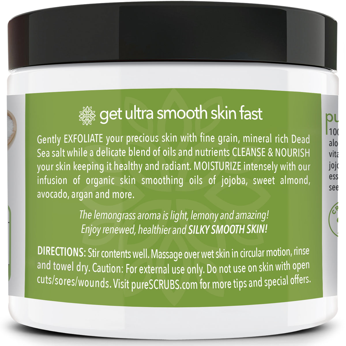 Lemongrass Body Scrub / Dead Sea Salt / Premium Blend #11