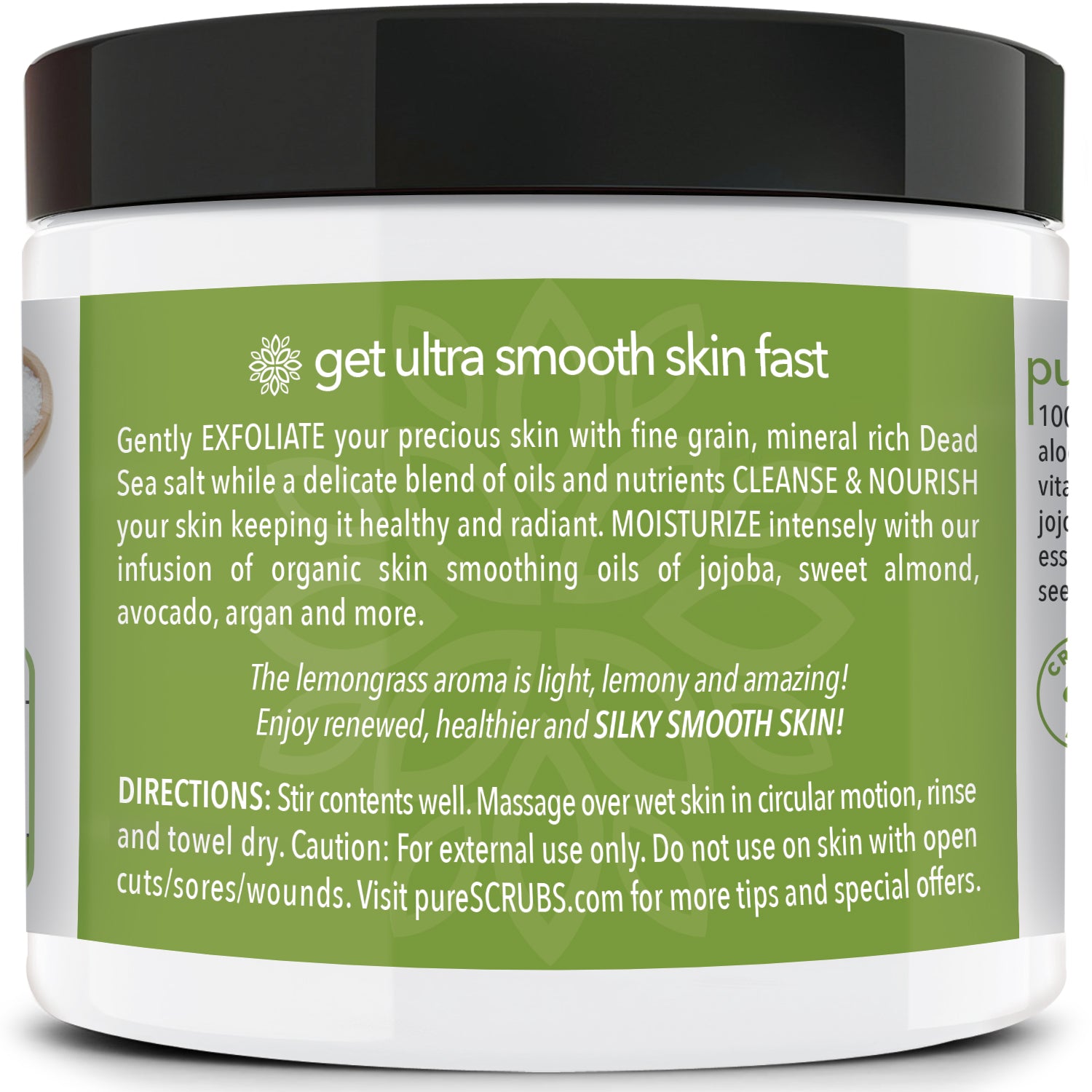 Lemongrass Body Scrub / Dead Sea Salt / Premium Blend #11