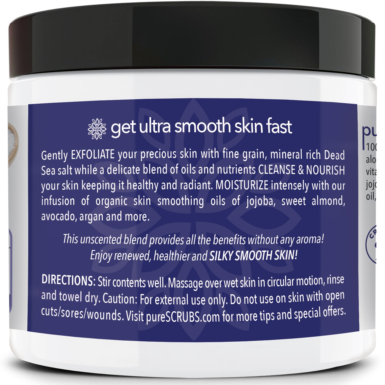 Unscented Body Scrub / Dead Sea Salt / Premium Blend #10