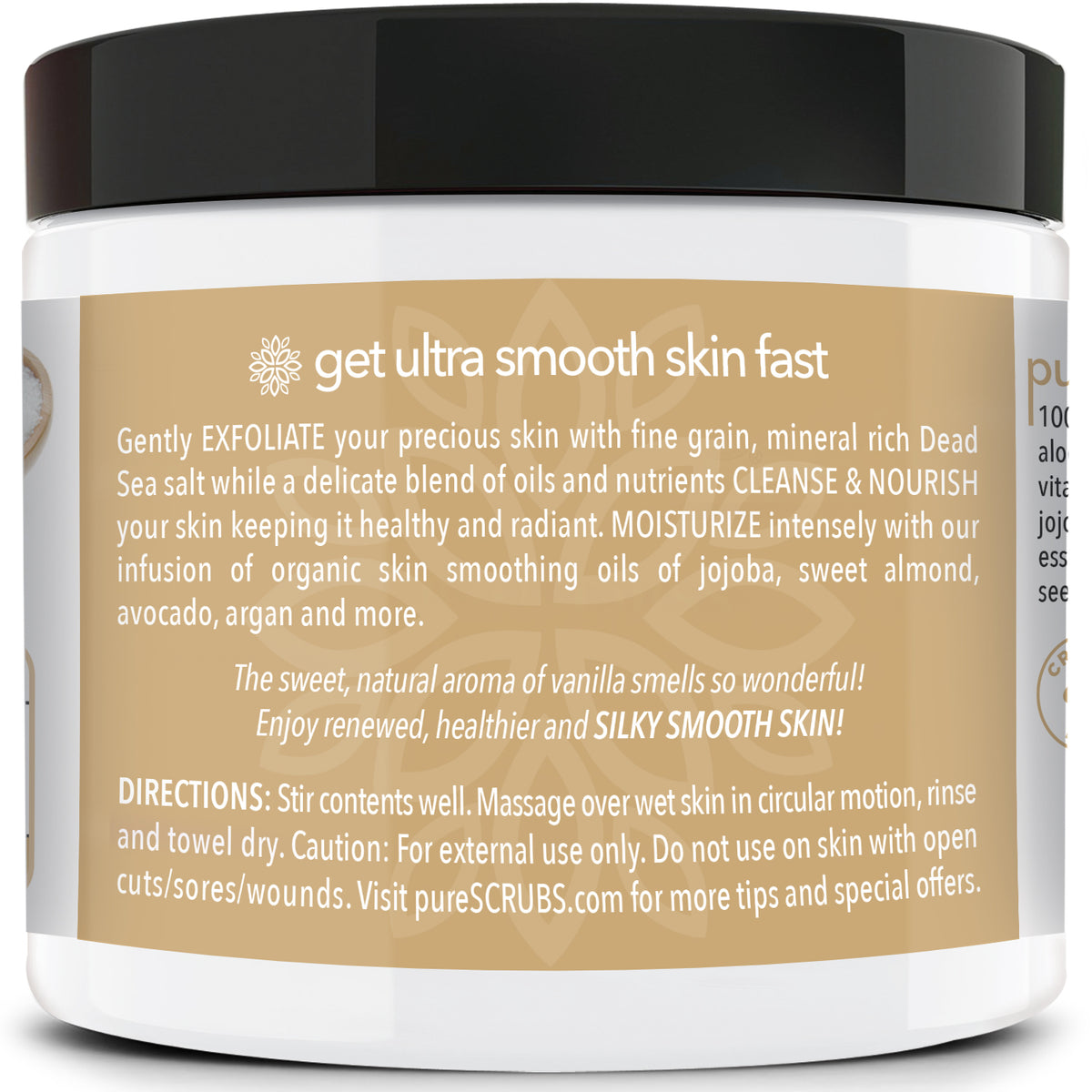 Vanilla Body Scrub / Dead Sea Salt / Premium Blend #20