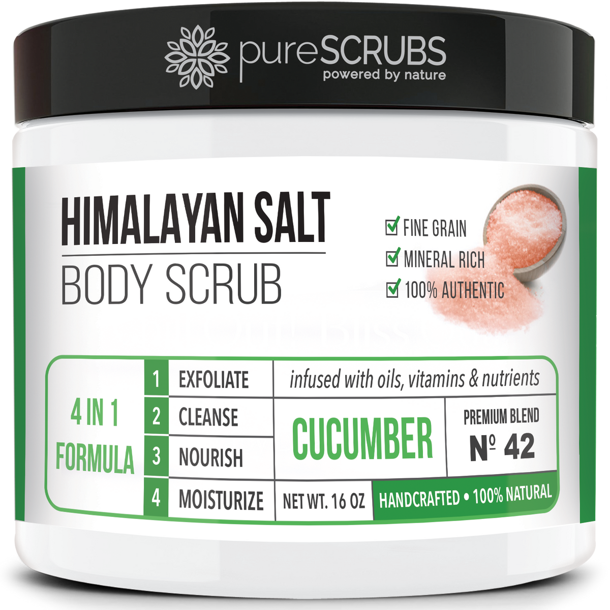 Cucumber Body Scrub / Pink Himalayan Salt / Premium Blend #42