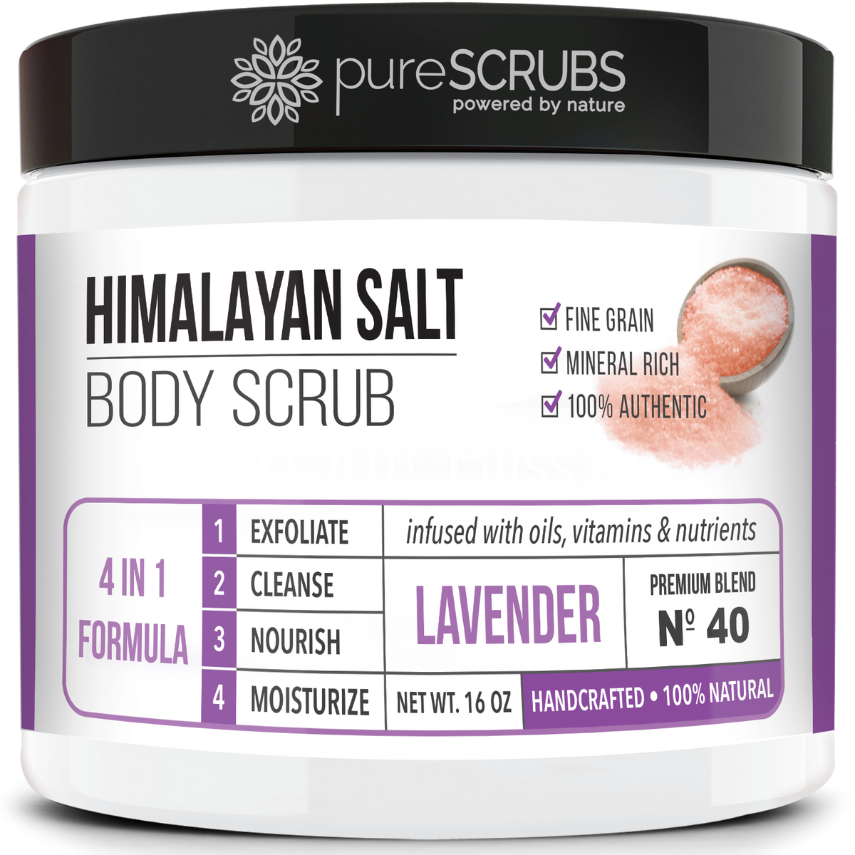Lavender Body Scrub / Pink Himalayan Salt / Premium Blend #40