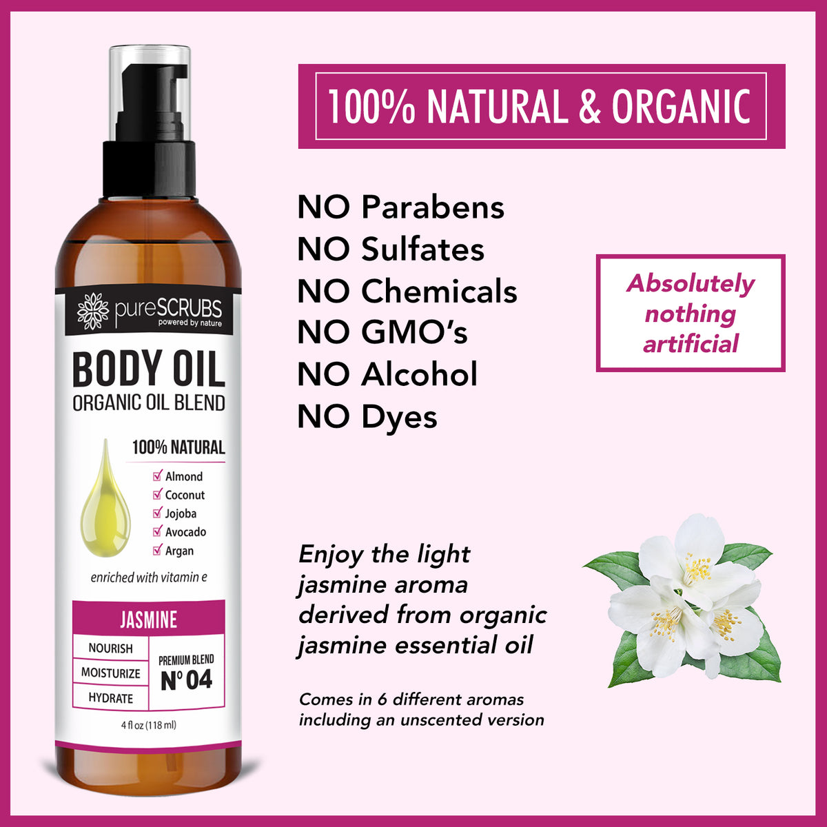 Jasmine Body Oil / Ultra Moisturizing / Premium Blend #04