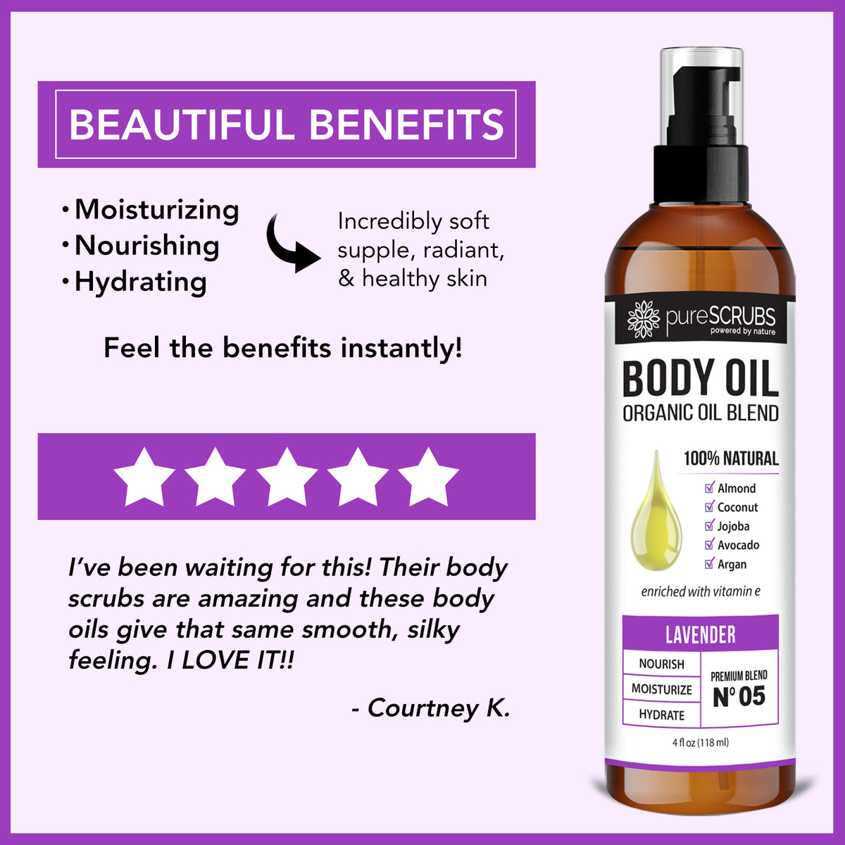 Lavender Body Oil / Ultra Moisturizing / Premium Blend #02