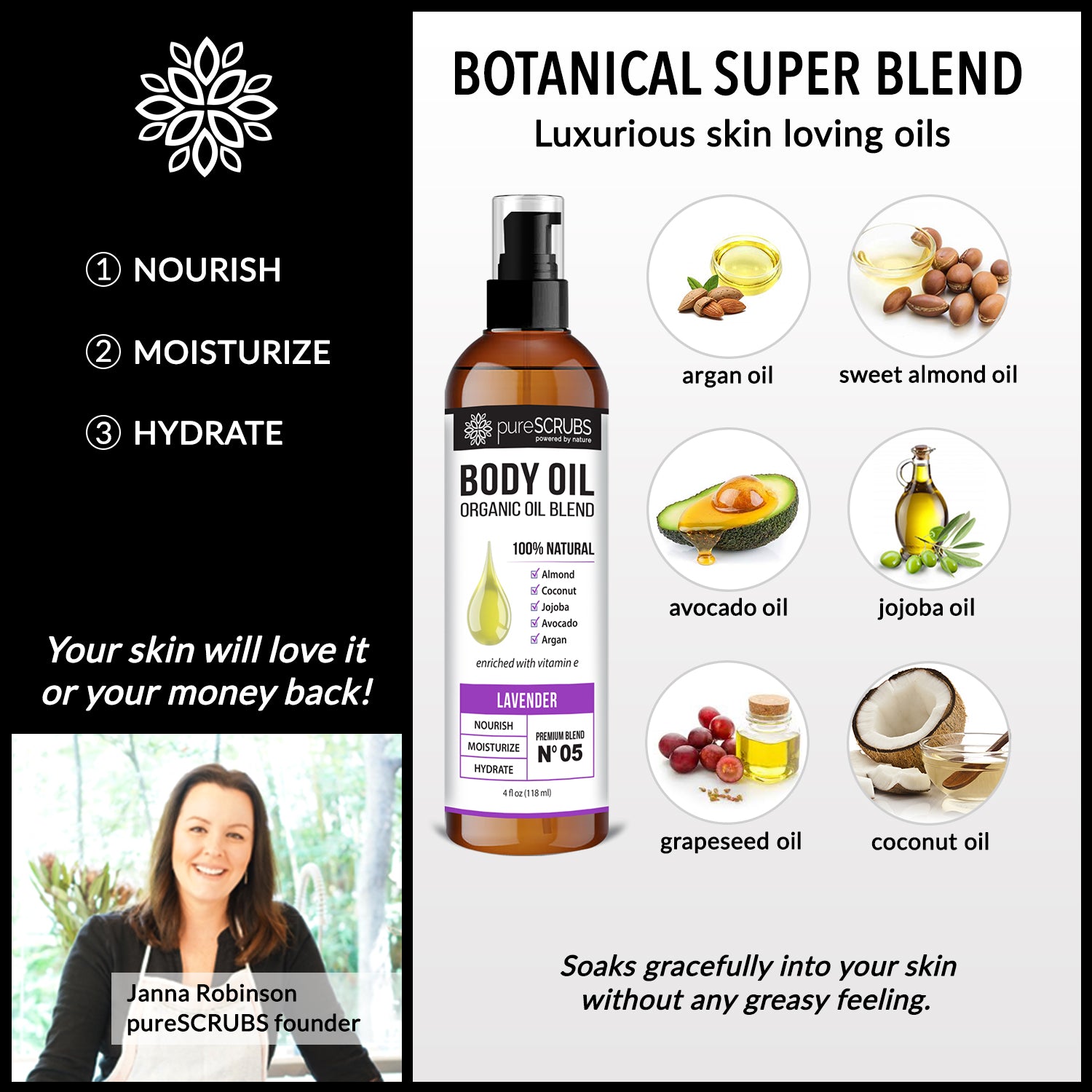 Lavender Body Oil / Ultra Moisturizing / Premium Blend #02