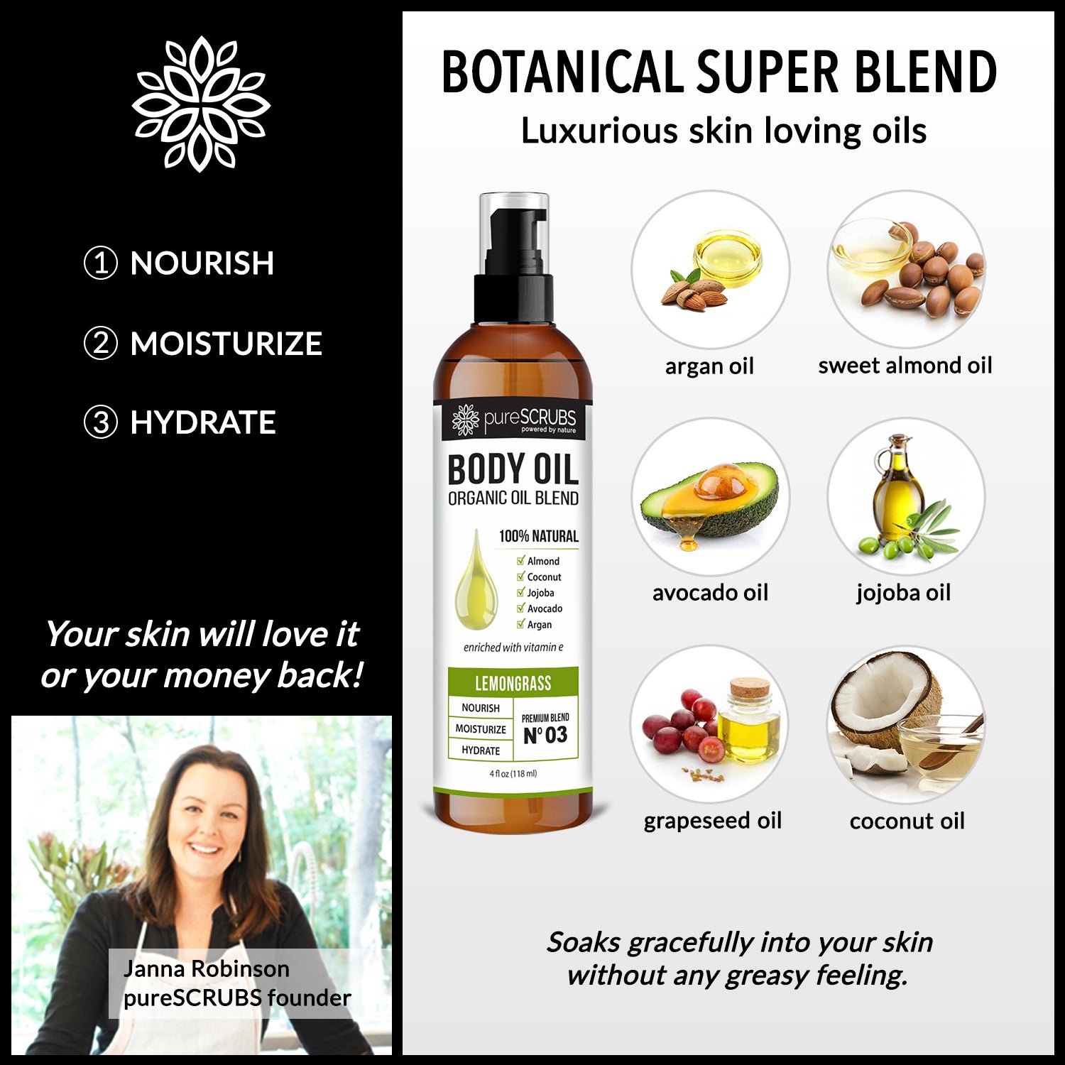 Lemongrass Body Oil / Ultra Moisturizing / Premium Blend #03