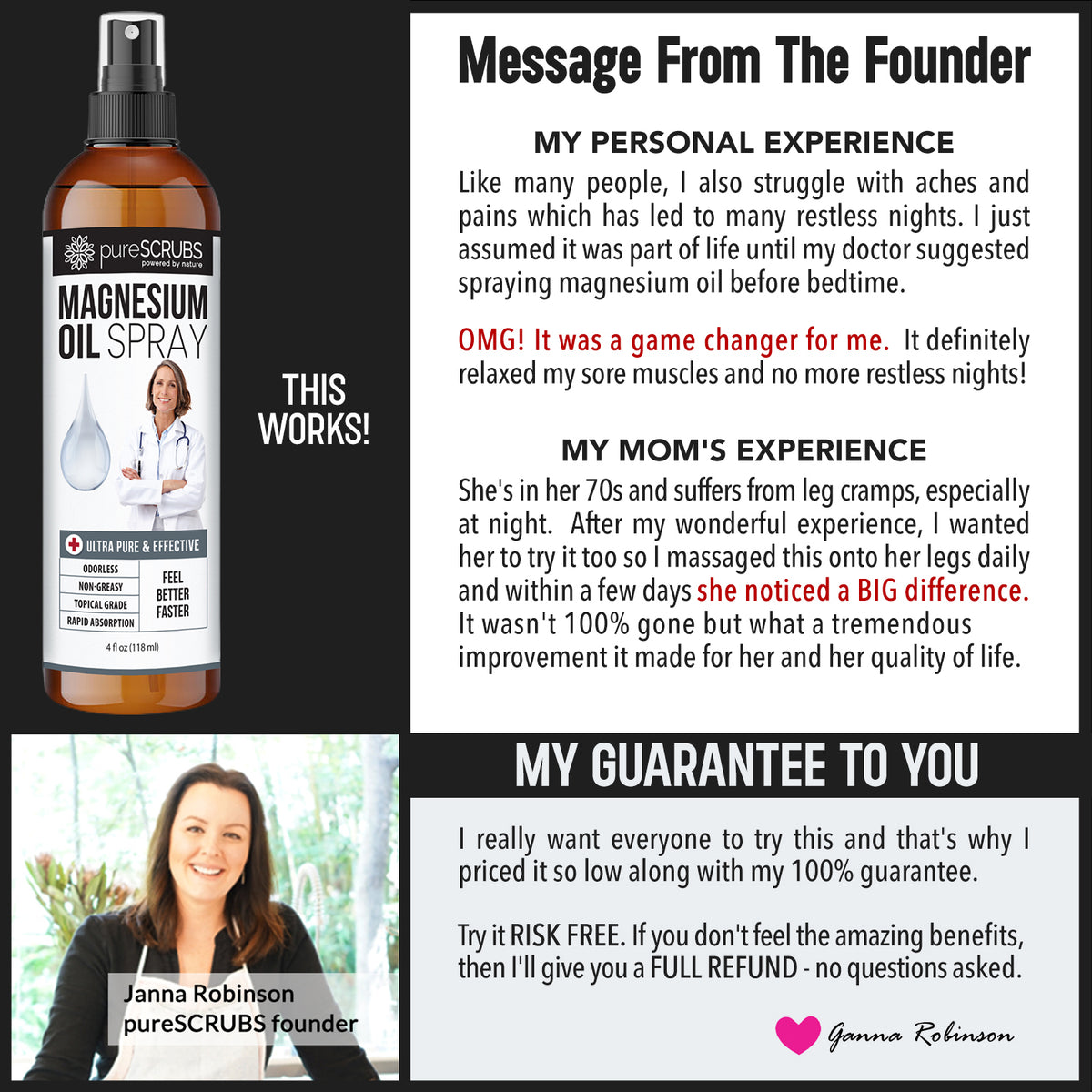 Doctor Recommended  Pure Topical Magnesium Oil Spray, Ultra-Fast Absorption for Better Health, Original Zechstein Brine