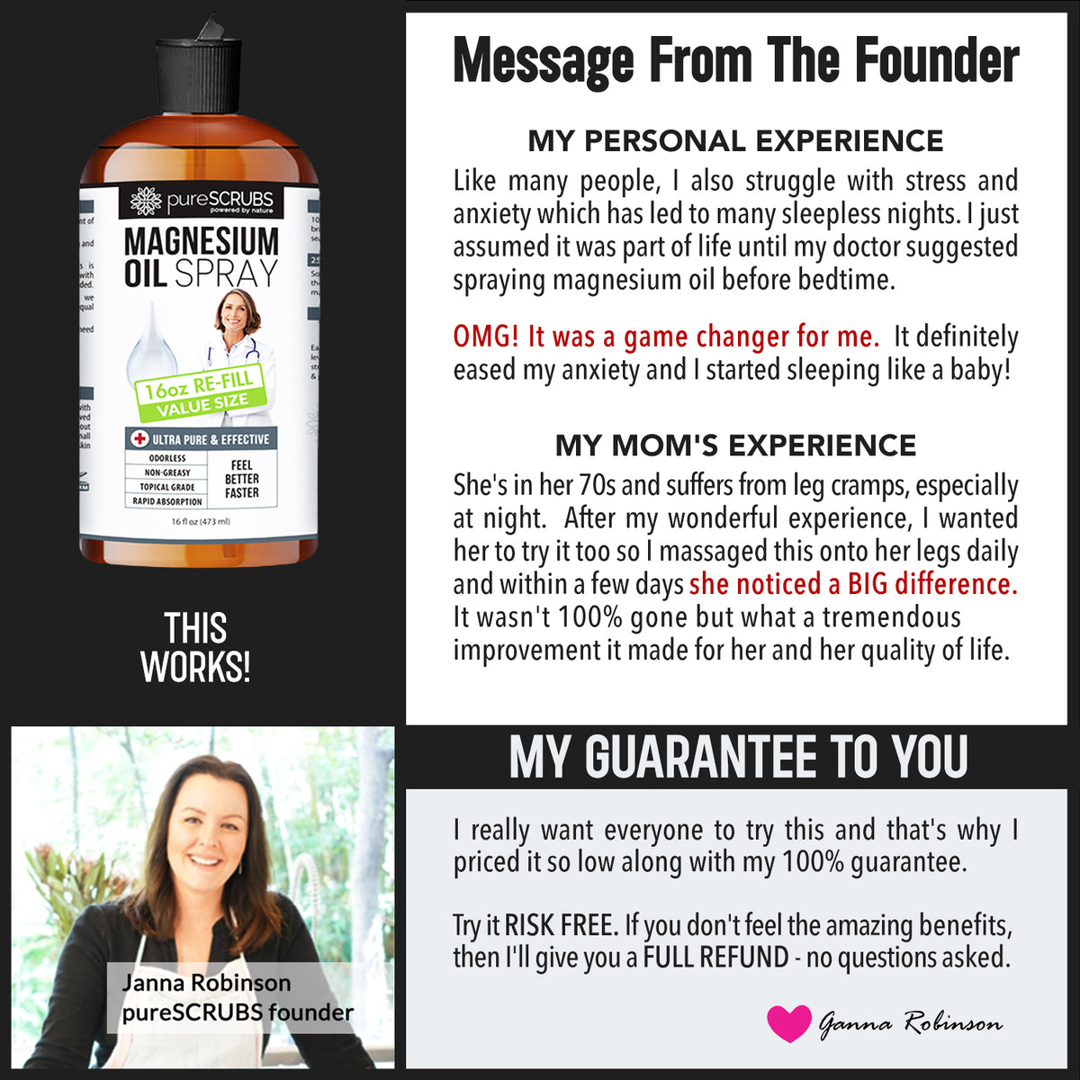 Doctor Recommended Pure Topical Magnesium Oil Spray [16oz RE-FILL], Ultra-Fast Absorption for Better Health, Original Zechstein Brine