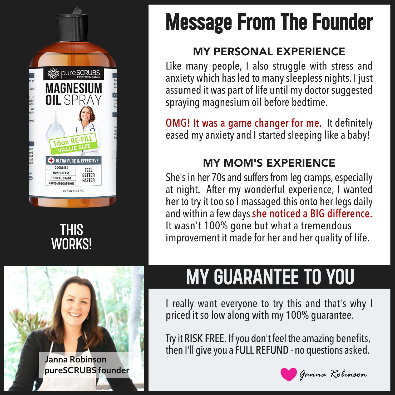 Doctor Recommended Pure Topical Magnesium Oil Spray [16oz RE-FILL], Ultra-Fast Absorption for Better Health, Original Zechstein Brine