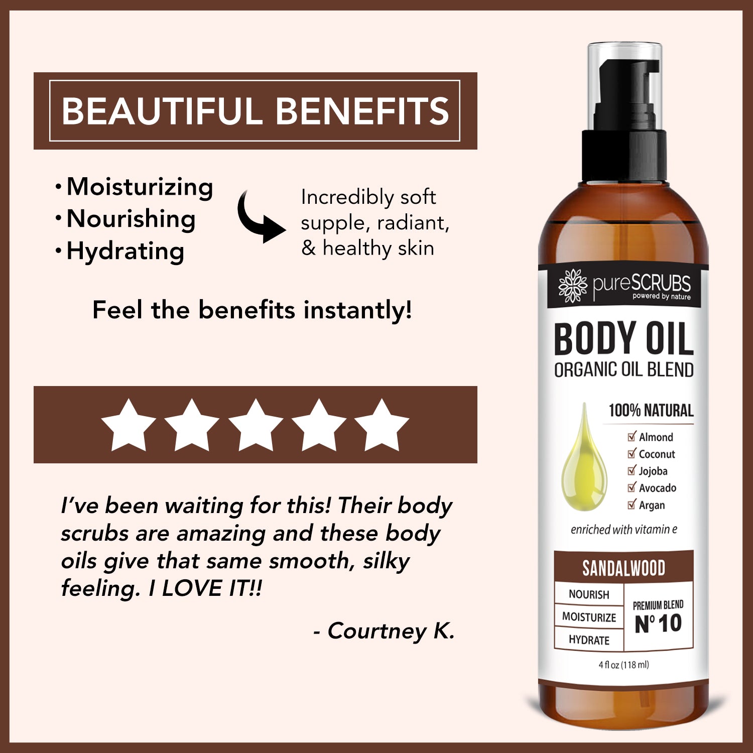 Sandalwood Body Oil / Ultra Moisturizing / Premium Blend #10