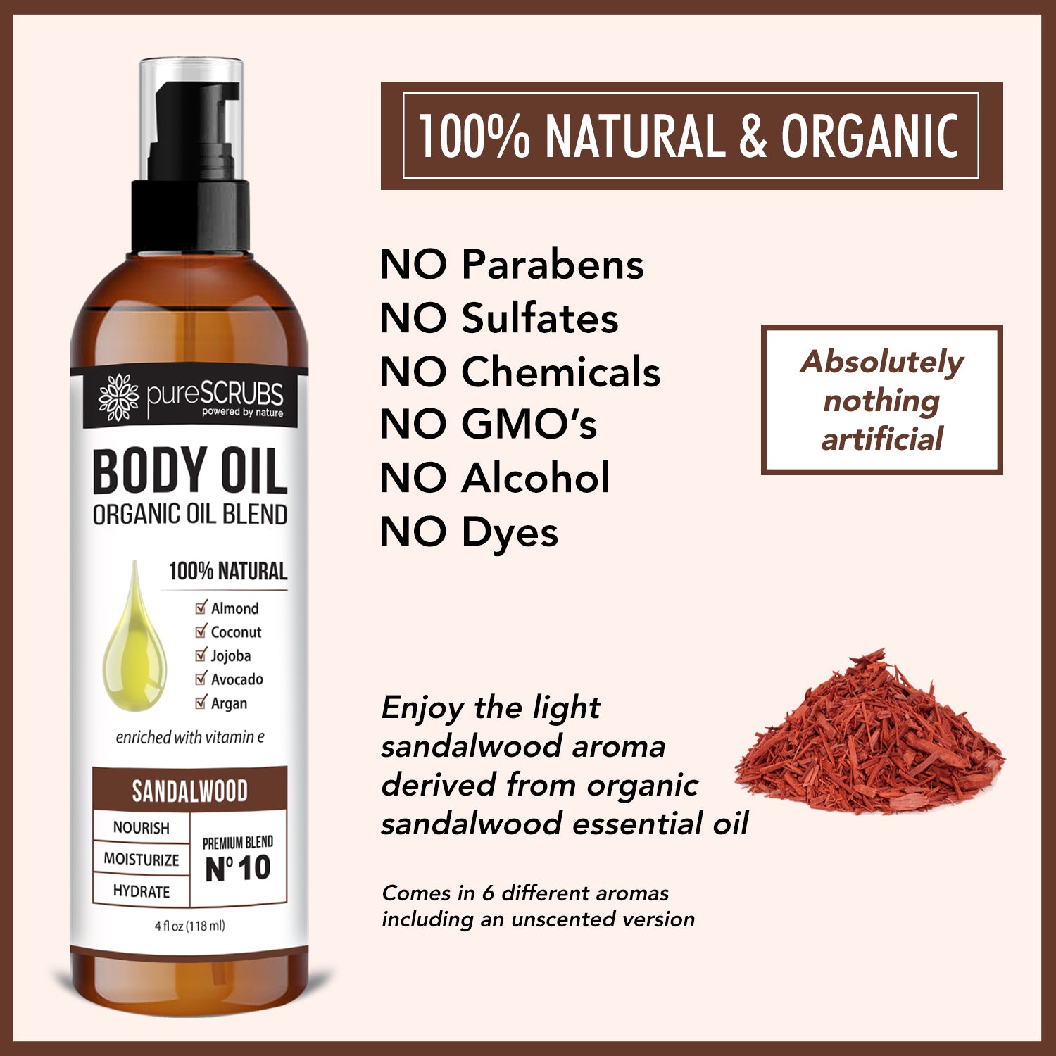 Sandalwood Body Oil / Ultra Moisturizing / Premium Blend #10