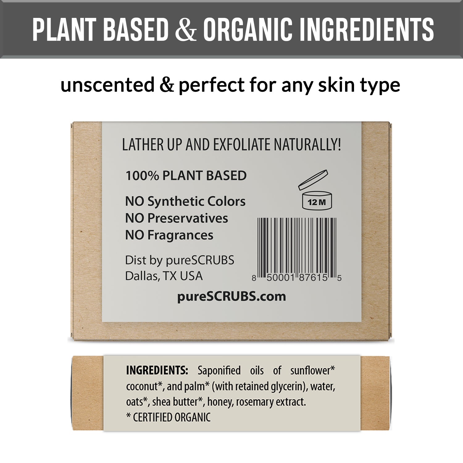 Exfoliating Oatmeal Organic Soap 1-oz Bar  (5 pack)