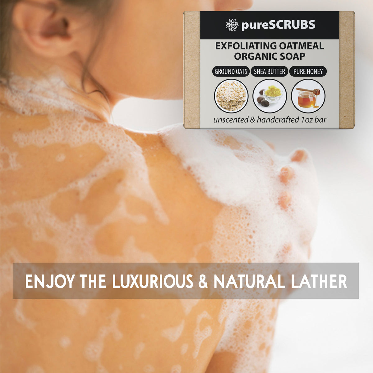 Exfoliating Oatmeal Organic Soap 1-oz Bar  (5 pack)