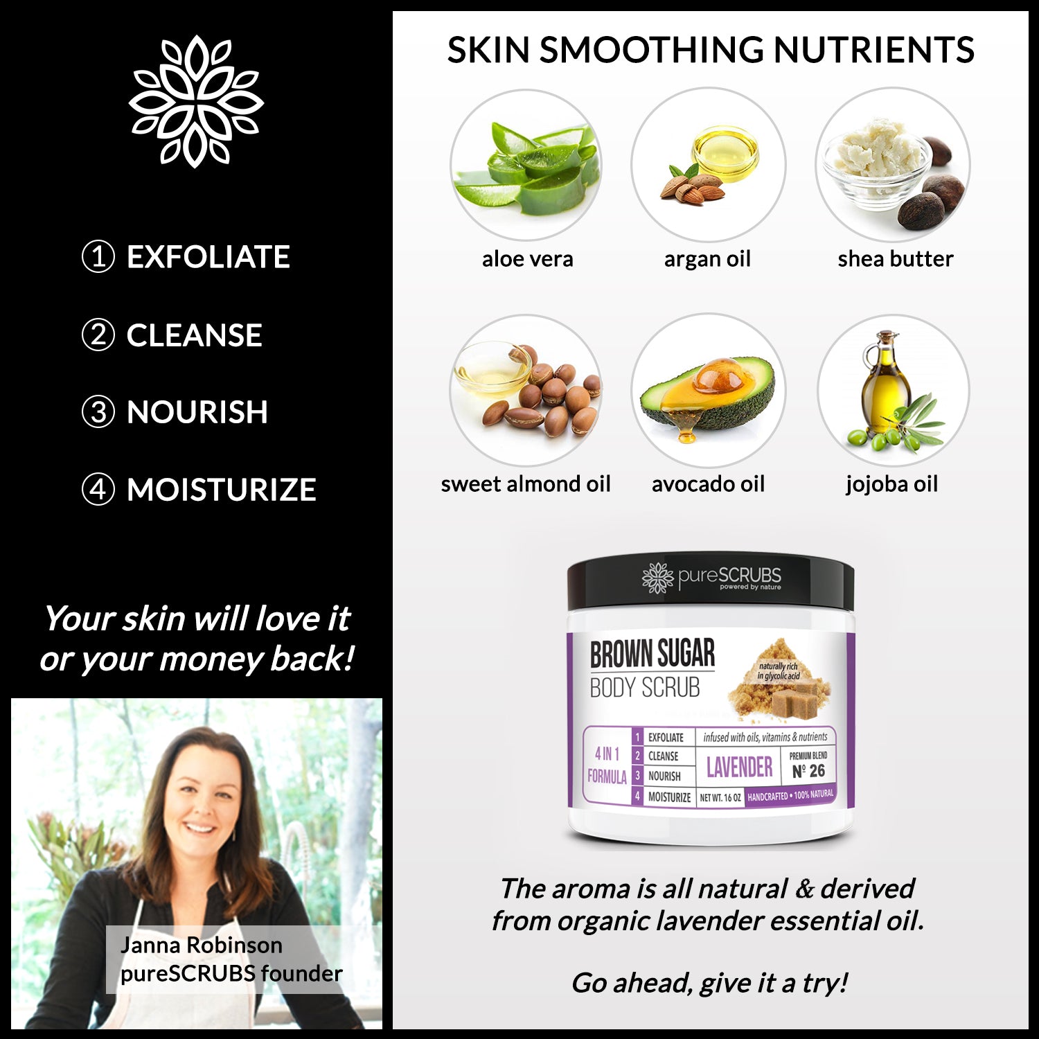 Lavender Body Scrub / Brown Sugar / Premium Blend #26