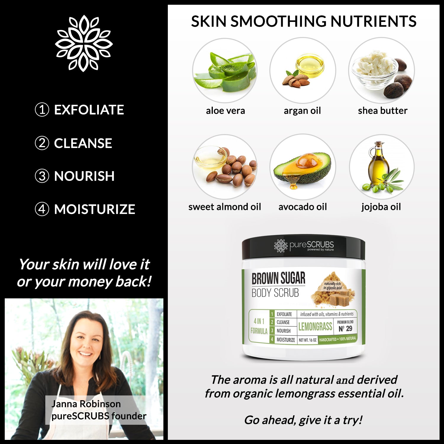 Lemongrass Body Scrub / Brown Sugar / Premium Blend #29