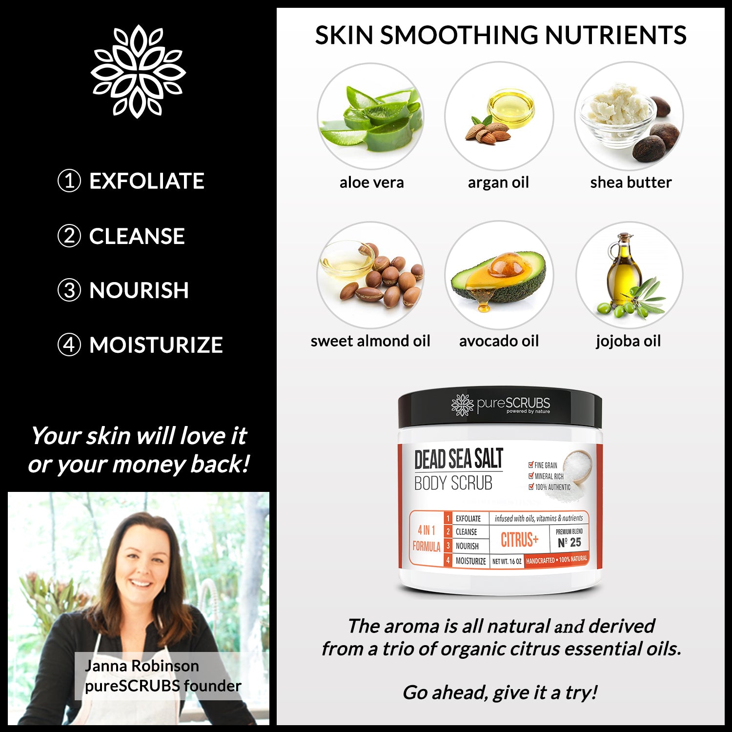 Citrus+ Body Scrub - Dead Sea Salt - Premium Blend #25