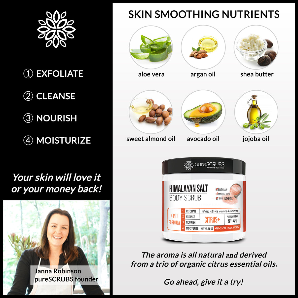 Citrus+ Body Scrub / Pink Himalayan Salt / Premium Blend #41